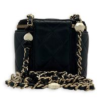 23P CC Mini Black Vanity Bag in Lambskin, Gold hardware