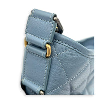 Gabrielle Shoulder Bag Blue in Calfskin, Mixed hardware