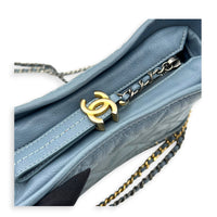 Gabrielle Shoulder Bag Blue in Calfskin, Mixed hardware