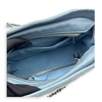 Gabrielle Shoulder Bag Blue in Calfskin, Mixed hardware
