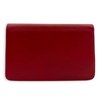 Camelia Wallet On Chain Red in Calfskin, Silver hardware