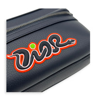 Rider Shoulder Bag Mini Blue in Calfskin, Gunmetal hardware