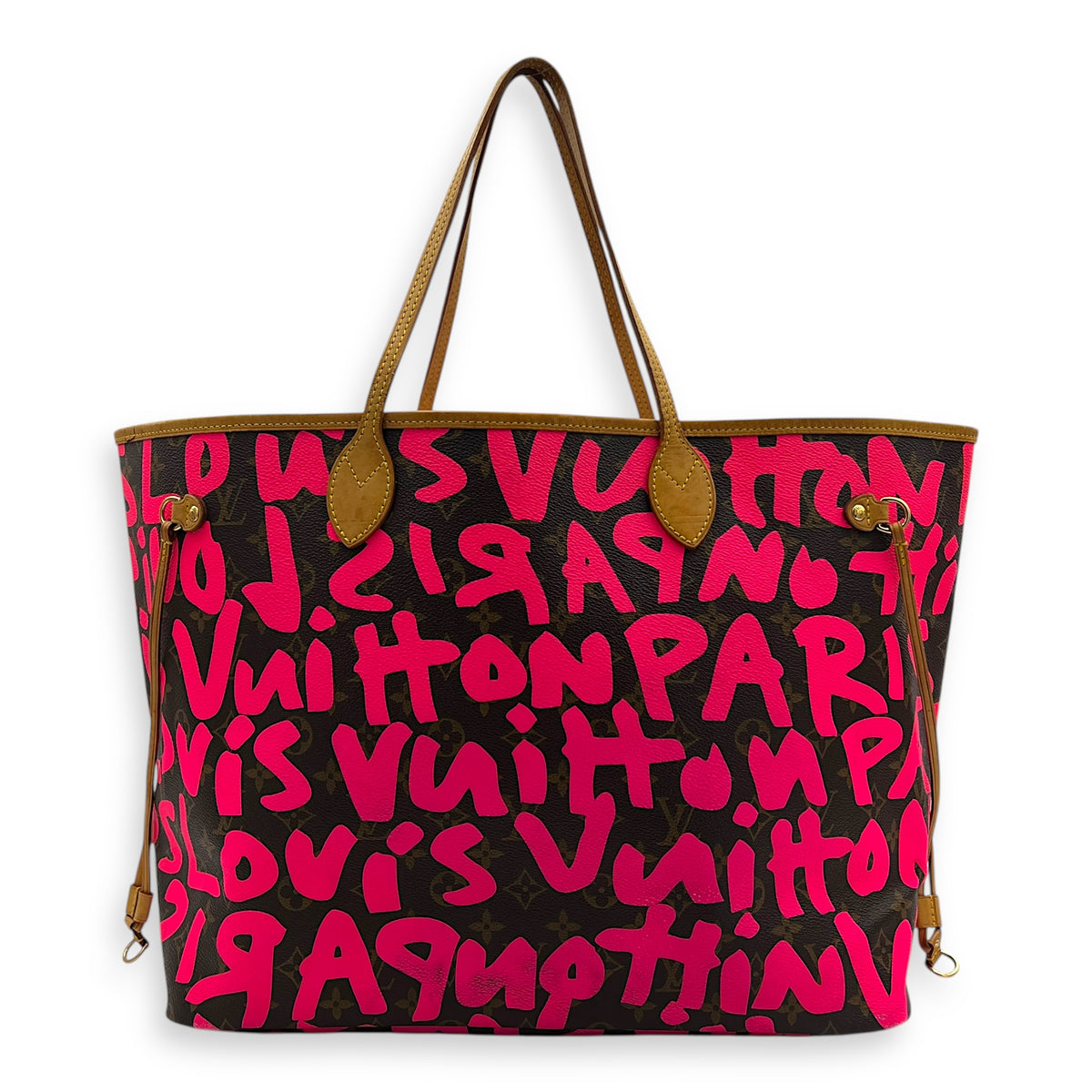 Neverfull Grafitti Tote Bag GM Brown in Monogram Coated Canvas, Gold hardware
