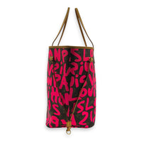 Neverfull Grafitti Tote Bag GM Brown in Monogram Coated Canvas, Gold hardware
