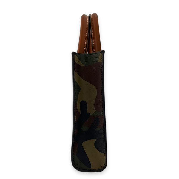 Cabas Top Handle Bag Vertical Multi-colour in Coated Canvas, Gold hardware