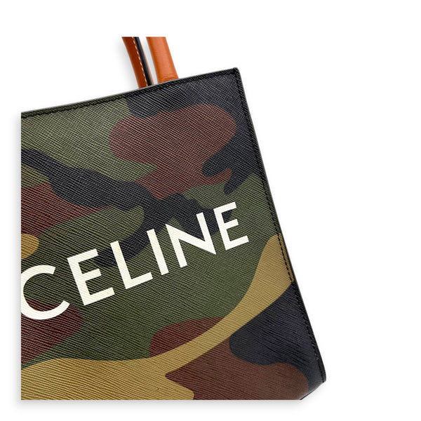 Cabas Top Handle Bag Vertical Multi-colour in Coated Canvas, Gold hardware