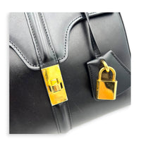 16 Top Handle Bag Black in Calfskin, Gold hardware