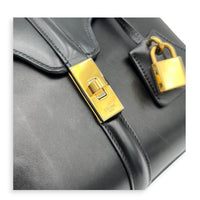 16 Top Handle Bag Black in Calfskin, Gold hardware