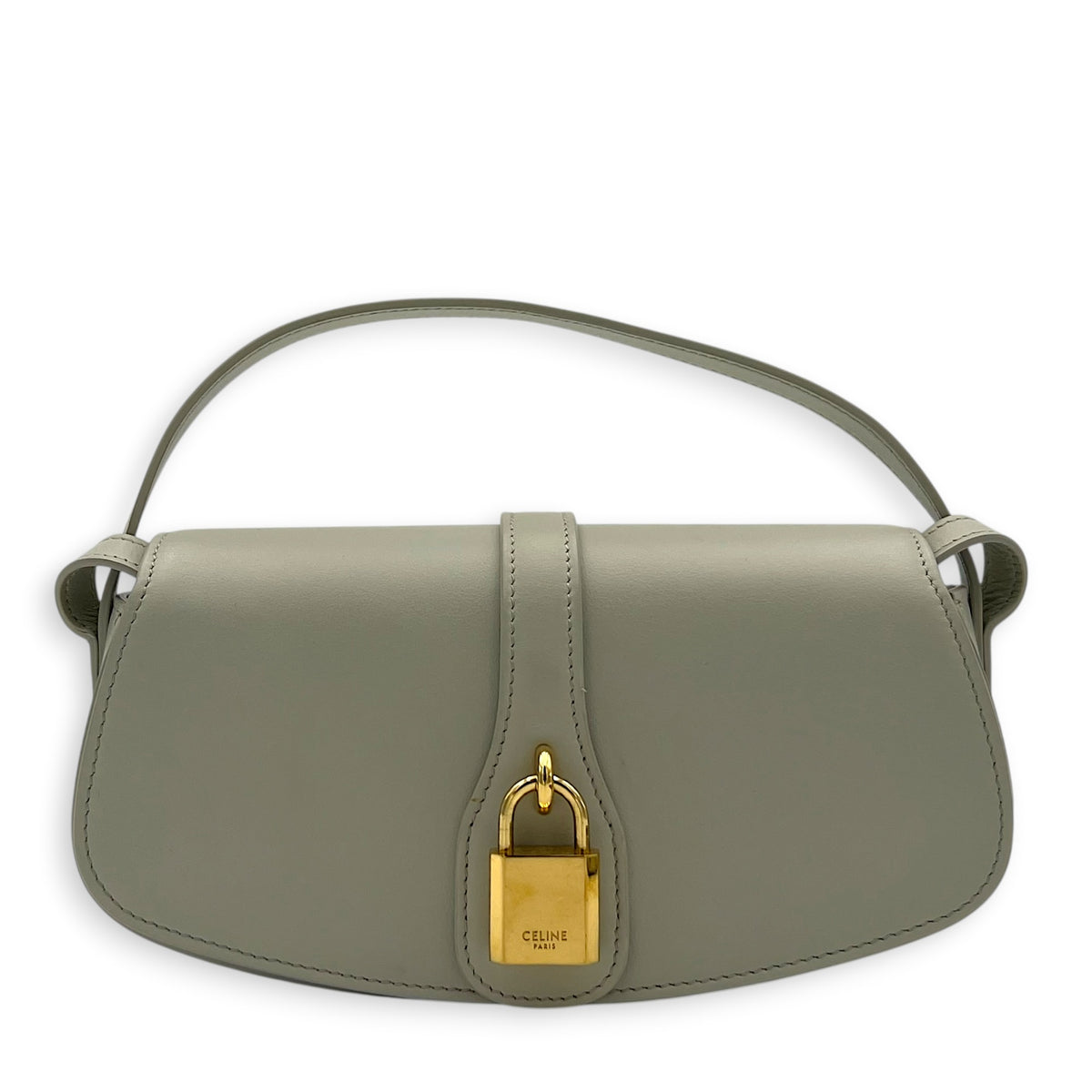 Tabou Shoulder Bag White in Calfskin, Gold hardware