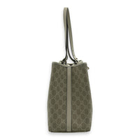Emblem Tote Bag White in Coated Canvas, Gold hardware