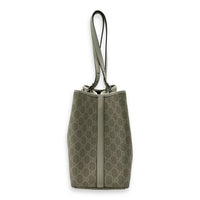 Emblem Tote Bag White in Coated Canvas, Gold hardware