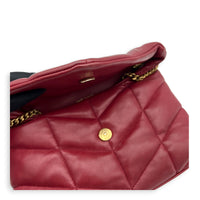 Puffer Crossbody Bag Toy Red in Lambskin, Gold hardware