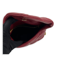 Puffer Crossbody Bag Toy Red in Lambskin, Gold hardware