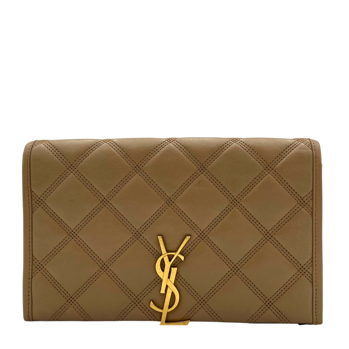Becky Shoulder Bag Beige in Lambskin, Gold hardware
