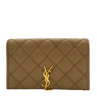 Becky Shoulder Bag Beige in Lambskin, Gold hardware