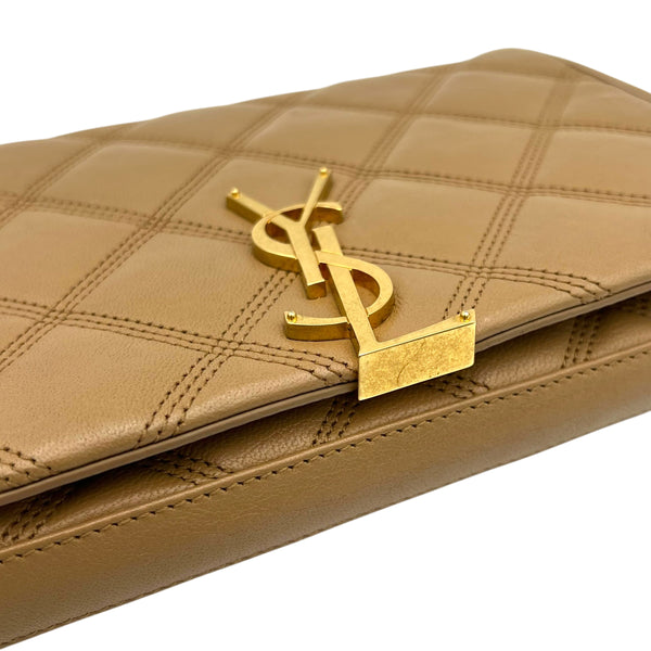 Becky Shoulder Bag Beige in Lambskin, Gold hardware