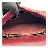 Coco Handle Quilted Top Handle Bag Red in Caviar Leather, Ruthenium hardware