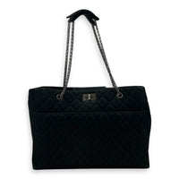 2.55 Black Tote Bag in Nubuck, Ruthenium hardware