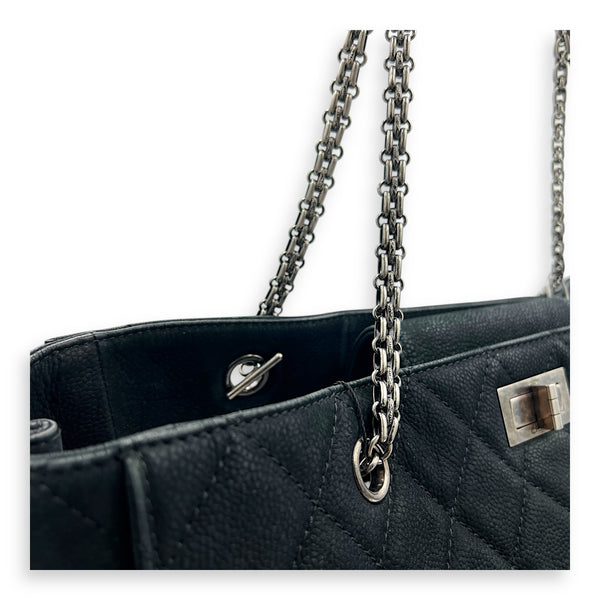 2.55 Black Tote Bag in Nubuck, Ruthenium hardware
