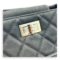 2.55 Black Tote Bag in Nubuck, Ruthenium hardware