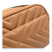CC Camera Brown Crossbody Bag in Calfskin, Silver hardware