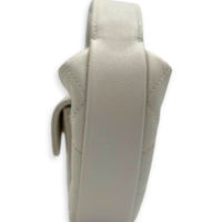 23B Mini Hobo Top Handle Bag White in Caviar Leather, Gold hardware