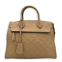 Pont Neuf Top Handle Bag Beige in Empreinte Leather, Gold hardware