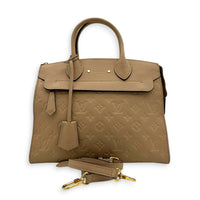 Pont Neuf Top Handle Bag Beige in Empreinte Leather, Gold hardware