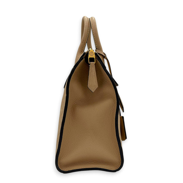 Pont Neuf Top Handle Bag Beige in Empreinte Leather, Gold hardware