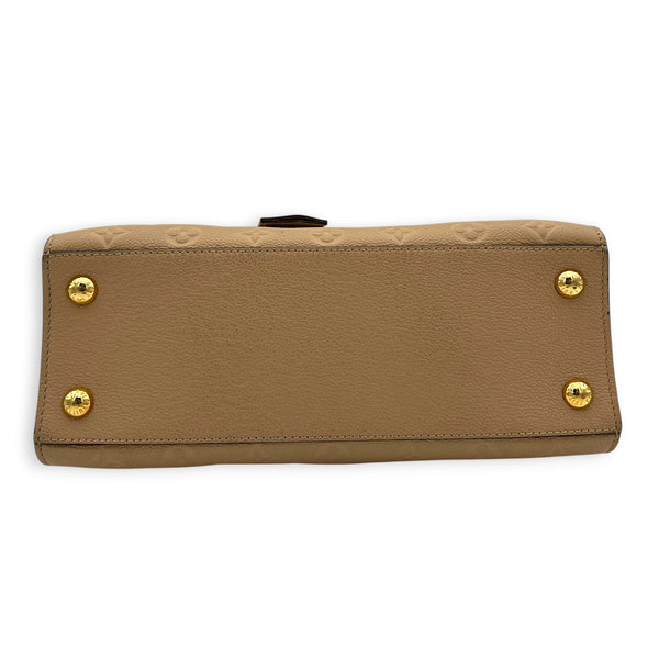 Pont Neuf Top Handle Bag Beige in Empreinte Leather, Gold hardware