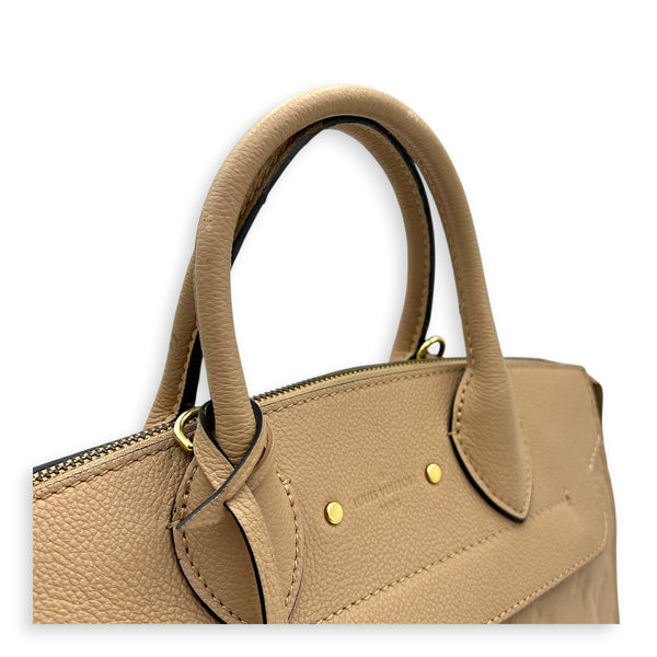 Pont Neuf Top Handle Bag Beige in Empreinte Leather, Gold hardware