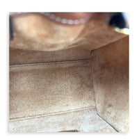 Triomphe Drawstring Top Handle Bag Brown in Calfskin, Gold hardware