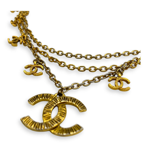 Vintage 9 Motif Charms Necklace Gold in 24K Gold, Gold hardware