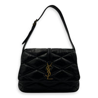 Le 5 A 7 Shoulder Bag Black in Lambskin, Gold hardware