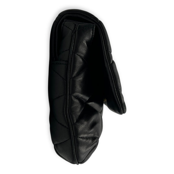 Le 5 A 7 Shoulder Bag Black in Lambskin, Gold hardware