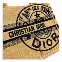 Book Tote Top Handle Bag Small Brown in Jute