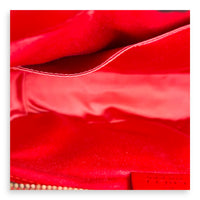 GG Marmont Shoulder Bag Red in Satin, Gold hardware