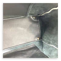 Papier Top Handle Bag Black with White Trim in Calfskin, Ruthenium hardware