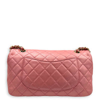 Precious Jewel Single Flap Pink Shoulder Bag in Calfskin, Gold hardware
