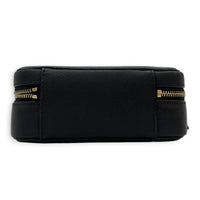 Filigree Shoulder Bag Black in Caviar Leather, Gold hardware