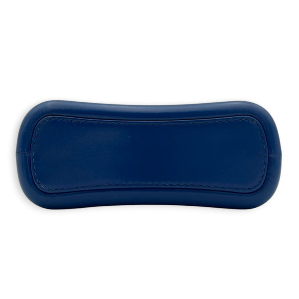 Gabrielle Small Blue Shoulder Bag in Calfskin, Gold hardware