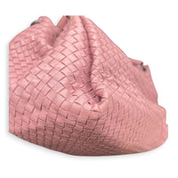 Intrecciato Shoulder Bag Pink in Lambskin, Ruthenium hardware