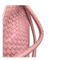 Intrecciato Shoulder Bag Pink in Lambskin, Ruthenium hardware
