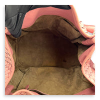Intrecciato Shoulder Bag Pink in Lambskin, Ruthenium hardware