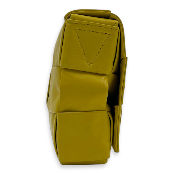 Cassette Crossbody Bag Yellow in Calfskin