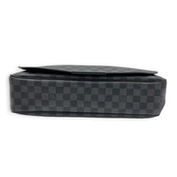 Daniel Shoulder Bag Black in Coated Canvas, Silver hardware
