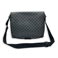 Daniel Shoulder Bag Black in Coated Canvas, Silver hardware