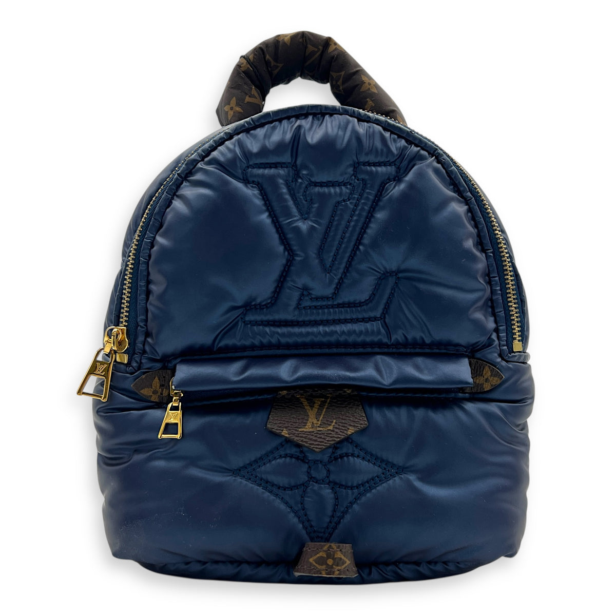 Palm Springs Pillow Black Backpack in Nylon, Gold hardware