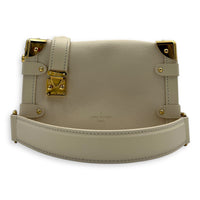 Side Trunk PM White Shoulder Bag in Taurillon Leather, Gold hardware