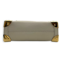 Side Trunk PM White Shoulder Bag in Taurillon Leather, Gold hardware